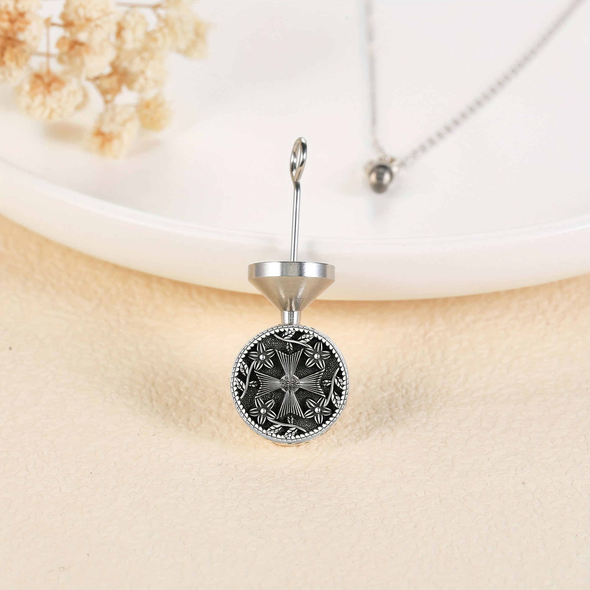 925 Sterling Silver Cross Urn Necklace for Ashes